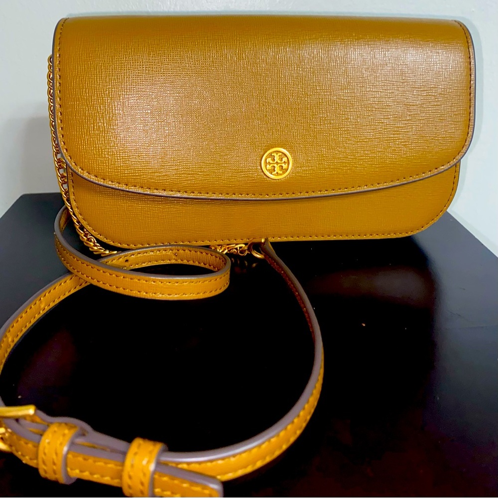 **EUC*** Tory Burch Robinson Chain Wallet **Authentic** in Bistro Brown